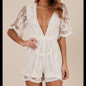 Showpo white lace romper